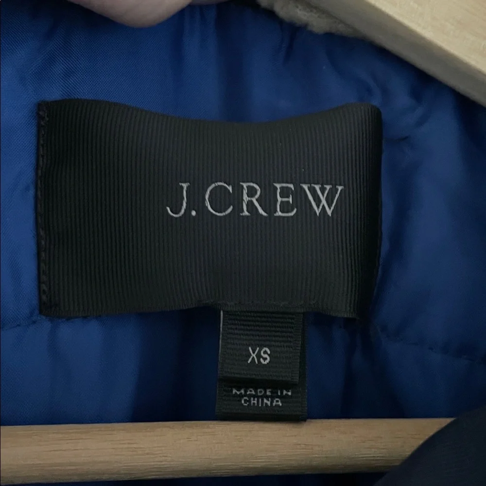 J. Crew Sherpa‎ Hooded Utility Barn Coat Women’s Size XS Navy Blue Pockets - Picture 5 of 7